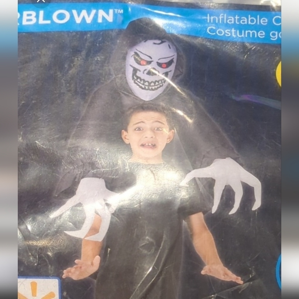 Grim Reaper Blow Up Inflatable Light Up Costume - One Size